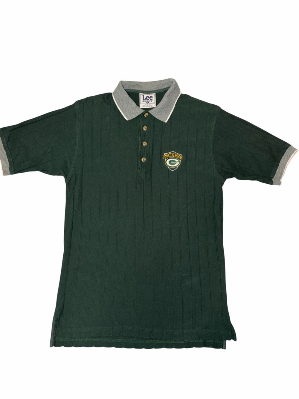 Vintage 90s Lee Sport Green Bay Packers Polo Medium NFL Embroidered Dadcore